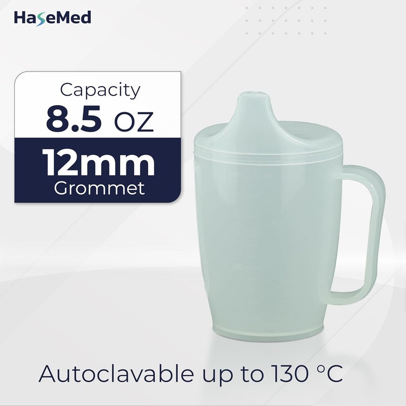 HaseMed Adult Sippy Cup with Easy-Grip Handle & Spout Lid, 8.5 oz – Lightweight & Spill-Resistant Mug for Seniors & Adults, Use for Hot & Cold Beverages, Travel & Home - 1 Pack - Image 5